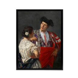 "Artery8 Offering The Panel To A Bullfighter Cassatt Black Framed Canvas Art in Grey - Size: W12"" x H16""" - thumbnail 1