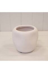 KDMD White Textured Stone Plant Pot - 13mm - thumbnail 1