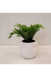KDMD White Textured Stone Plant Pot - 13mm - thumbnail 2
