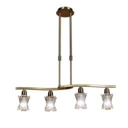 Netlighting Alaska Telescopic 4 Light L1 SGU10 Bar Antique Brass in Bronze