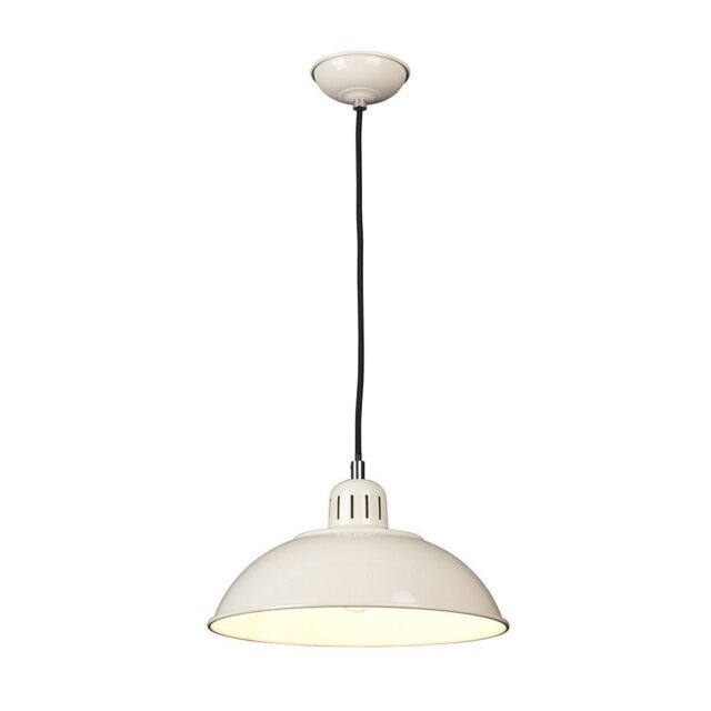 Netlighting Franklin 1 Light Dome Ceiling Pendant Cream E27 - image 1