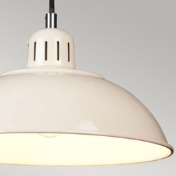 Netlighting Franklin 1 Light Dome Ceiling Pendant Cream E27 - thumbnail 3