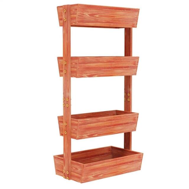 Kelvenix 4-Tier Wooden Raised Garden Bed Vertical Planter Box in Brown - Size: 100g - image 1