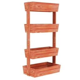 Kelvenix 4-Tier Wooden Raised Garden Bed Vertical Planter Box in Brown - Size: 100g - thumbnail 1