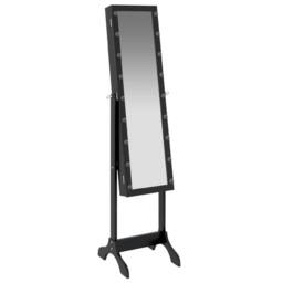 Berkfield Home Beautiful Free-Standing Mirror with LED Black 34x37x146 cm - Size: 34 x 37 x 146 cm - thumbnail 8