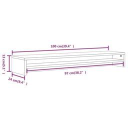 Berkfield Home Monitor Stand Smoked Oak 100x24x13 cm Engineered Wood in Brown - Size: 100 x 24 x 13 cm - thumbnail 7