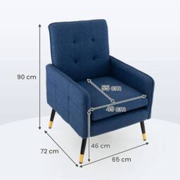 Kelvenix Accent Armchair for Living Room in Blue - Size: 0.6m2 - thumbnail 2