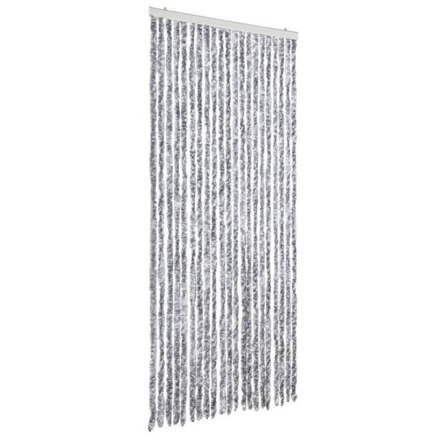 Berkfield Home Insect Curtain White & Grey 90x220 cm Chenille - image 1