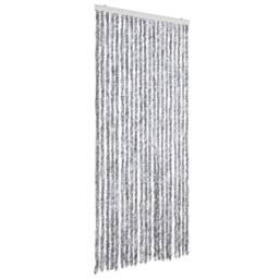 Berkfield Home Insect Curtain White & Grey 90x220 cm Chenille - thumbnail 1