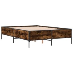 Berkfield Home Bed Frame without Mattress Smoked Oak 120x200 cm in Brown - Size: Small Double - thumbnail 3