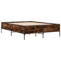 Berkfield Home Bed Frame without Mattress Smoked Oak 120x200 cm in Brown - Size: Small Double - thumbnail 6