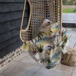 Benjamin Tate Design Palm & Sailboats Blanket in Natural - Size: 120 cm x 150 cm - thumbnail 4