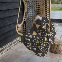 Benjamin Tate Design Yellow Green Triangles Blanket in Natural - Size: 120 cm x 150 cm - thumbnail 4