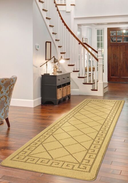 Smart Living Tribela Heavy Duty Machine Washable Hallway Kitchen Non Slip Door Mat in Gold - Size: 80 cm x 300 cm - image 1