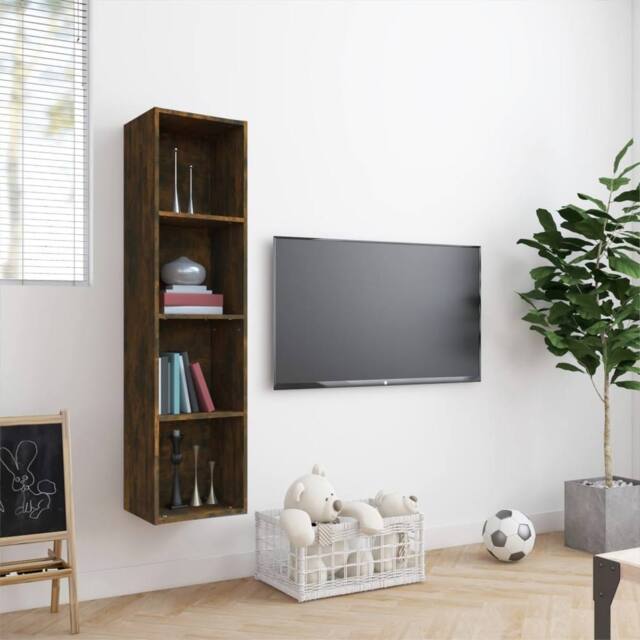 Berkfield Home Classic Book Cabinet/TV Cabinet Smoked Oak 143x30x36cm Engineered Wood in Brown - Size: 143 x 30 x 36 cm - image 1