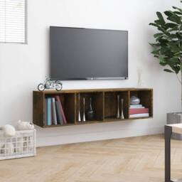 Berkfield Home Classic Book Cabinet/TV Cabinet Smoked Oak 143x30x36cm Engineered Wood in Brown - Size: 143 x 30 x 36 cm - thumbnail 4