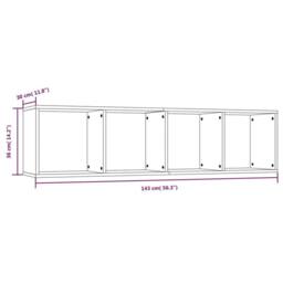 Berkfield Home Classic Book Cabinet/TV Cabinet Smoked Oak 143x30x36cm Engineered Wood in Brown - Size: 143 x 30 x 36 cm - thumbnail 8