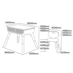 Liberty House Toys Scandi Height Adjustable Table & Chair Set in Grey - thumbnail 6