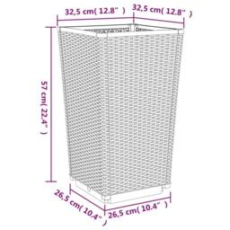 Berkfield Home Garden Planters 2 pcs Blue Grey 32.5x32.5x57 cm PP in Dark Blue - thumbnail 9