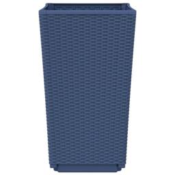 Berkfield Home Garden Planters 2 pcs Blue Grey 32.5x32.5x57 cm PP in Dark Blue - thumbnail 6