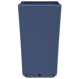 Berkfield Home Garden Planters 2 pcs Blue Grey 32.5x32.5x57 cm PP in Dark Blue - thumbnail 5