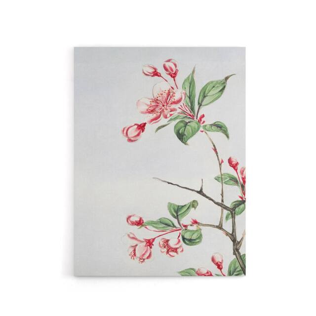 "Artery8 Kaido Crabapple Flower Bloom Canvas Wall Art Print Japanese in Pink - Size: W24"" x H32""" - image 1