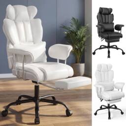 NESTLUNE Black Heavy Duty Executive Desk Chair High Back Office Chair - Size: 100 cm x 15 cm - thumbnail 3