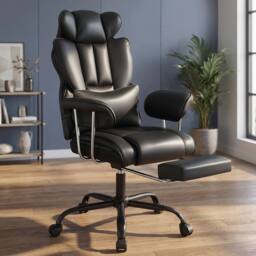 NESTLUNE Black Heavy Duty Executive Desk Chair High Back Office Chair - Size: 100 cm x 15 cm - thumbnail 4