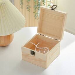KORVIXA Large Pine Wooden Storage Box Jewellery in Natural - Size: 500mm