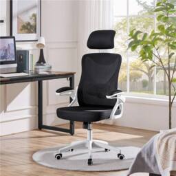 Kelvenix High Back Mesh Office Chair White/Black in Black - Size: 0.6m2 - thumbnail 3