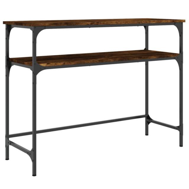 Berkfield Home Console Table Smoked Oak 100x35.5x75 cm Engineered Wood in Brown - image 1