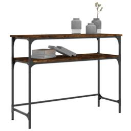 Berkfield Home Console Table Smoked Oak 100x35.5x75 cm Engineered Wood in Brown - thumbnail 3