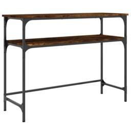 Berkfield Home Console Table Smoked Oak 100x35.5x75 cm Engineered Wood in Brown - thumbnail 1