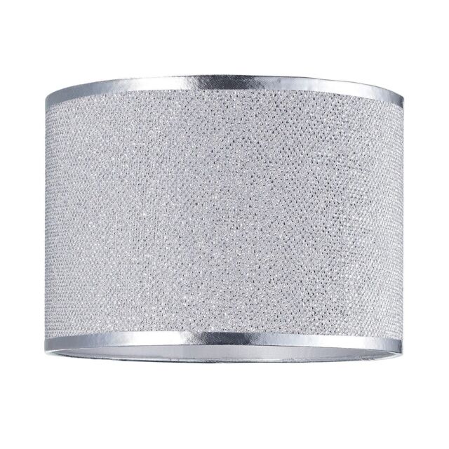 Happy Homewares Modern & Designer Mini Diamond Glitter Fabric Lamp Shade 25cm Wide in Silver - Size: 10 inches - image 1
