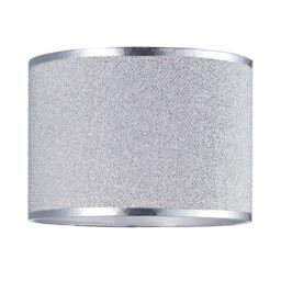 Happy Homewares Modern & Designer Mini Diamond Glitter Fabric Lamp Shade 25cm Wide in Silver - Size: 10 inches