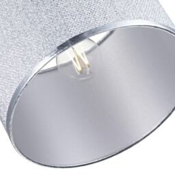 Happy Homewares Modern & Designer Mini Diamond Glitter Fabric Lamp Shade 25cm Wide in Silver - Size: 10 inches - thumbnail 4