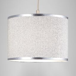 Happy Homewares Modern & Designer Mini Diamond Glitter Fabric Lamp Shade 25cm Wide in Silver - Size: 10 inches - thumbnail 8
