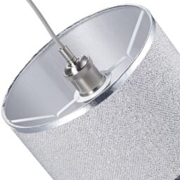 Happy Homewares Modern & Designer Mini Diamond Glitter Fabric Lamp Shade 25cm Wide in Silver - Size: 10 inches - thumbnail 5