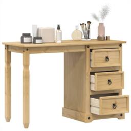Berkfield Home Dressing Table Corona 110x50x75 cm Solid Wood Pine in Brown - Size: 110 x 50 x 75 cm