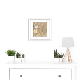Artery8 Map Ernest Dudley Chase 1938 Boston Ma Pictorial 8X8 Inch Square Wooden Framed Wall Art Print Picture with Mount in White - thumbnail 2
