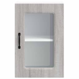 Berkfield Home Kitchen Wall Cabinet with Glass Door Kalmar Concrete Grey Wood - thumbnail 6