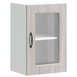 Berkfield Home Kitchen Wall Cabinet with Glass Door Kalmar Concrete Grey Wood
