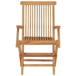 Berkfield Home Elegant Folding Garden Chairs 3 pcs Solid Teak Wood in Tan