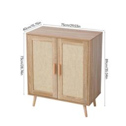 FORGEVIO Sideboard Storage Cabinet Hallway Kitchen Side Unit Cupboard in Brown - thumbnail 2