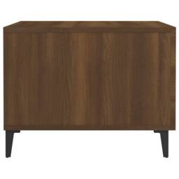 Berkfield Home Decorative Coffee Table with Metal Legs Brown Oak 50x50x40 cm - Size: 50 x 50 x 40 cm - thumbnail 7