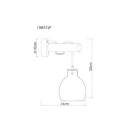 Netlighting Ryan Wall Lamp Matt Black Smoke Glass Shade 1x E27 - thumbnail 4