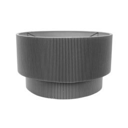 ValueLights Mason Ruched Crinkle Fabric Two Tier Ceiling Floor Table Lamp Shade in Dark Grey - thumbnail 2