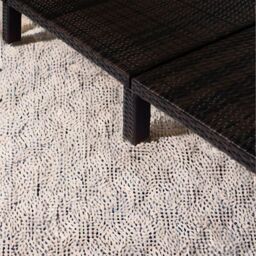 FURNOS Rattan Sun Lounger For Garden Reclining Deck Chair With Cushion in Brown - thumbnail 3
