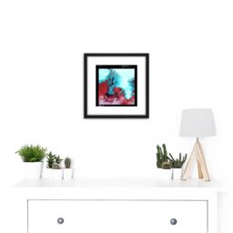Artery8 Science Map Satellite Vatnajokull Glacier Ice Iceland 8X8 Inch Square Wooden Framed Wall Art Print Picture with Mount in Black - thumbnail 2