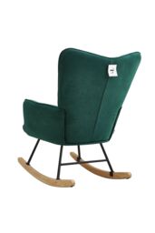 Living and Home Green Linen Check Tufted Rocking Chair - thumbnail 5
